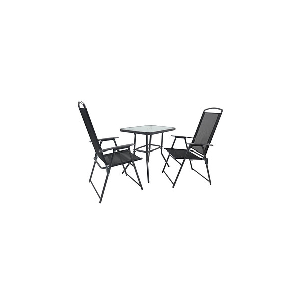 4051814417306 - 3-tlg Gartenmöbel Set Sitzgruppe Essgruppe 1x Tisch 2x Stühle Tisch Maße ca H 70 x B 80 x T 55 cm Hochlehner Set 80