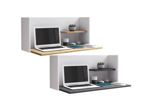 4051814418167 - Holz Hänge Schreibtisch Wandlaptoptisch Workstation Computertisch Workas (Farbe Weiß   Honig-Eiche)