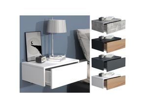 4051814418921 - Holz Wandschublade Nachtschrank Wandboard Schublade Konsole Nachttisch Usal M 45 cm (Farbe Anthrazit)