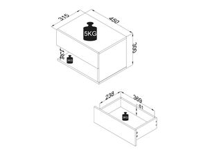 4051814419164 - Holz Wandschublade Nachtschrank Wandboard Schublade Konsole Nachttisch Usal XL 45 cm (Farbe Beton-Grau) 4051814419164 - Holz Wandschublade Nachtschrank Wandboard Schublade Konsole Nachttisch Usal XL 45 cm (Farbe Beton-Grau)