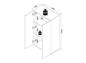4051814419294 - Holz Kommode Sideboard Highboard Anrichte Schrank Dalosa 3 Drehtüren (Farbe Weiß) 4051814419294 - Holz Kommode Sideboard Highboard Anrichte Schrank Dalosa 3 Drehtüren (Farbe Weiß)