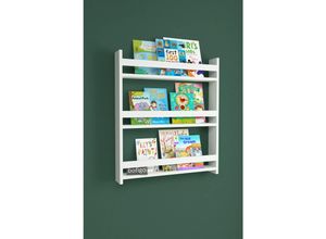 4051814420290 - Wandregal Holzregal hängend platzsparendes Kinder Regal Maße H 80 x B 70 x T 10 cm Elegantes Regal hängend Aufbewahrungsregal Bücherregal Wandboard - Kidos Gr 70 weiß B70cm H80cm T10cm Holzwerkstoff Holz Spanplatte Regale