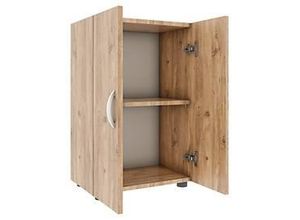 4051814420405 - Aktenschrank Ulas 2 Ordnerhöhen 1 Fachboden für ca 14 Ordner Flügeltüren B 490 x T 340 x H 740 mm Holz Honig-Eiche