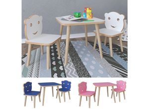 4051814420597 - 3-tlg Sitzgruppe Kinderzimmer Kindermöbel Tisch Stuhl Kinder LiLuLa (Farbe Weiß)