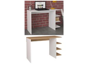 4051814420894 - Holz Schreibtisch Computertisch Arbeitstisch Bürotisch Büro Tisch Denkas (Farbe Weiß)