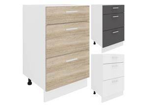 4051814422768 - Küchenschrank Breite 50 cm Schublade Unterschrank Küche Küchenmöbel Esilo (Farbe Weiß   Sonoma-Eiche)