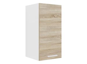 4051814422812 - Küchenschrank Breite 30 cm Holztür Hängeschrank Küche Küchenmöbel Esilo (Farbe Weiß   Sonoma-Eiche)