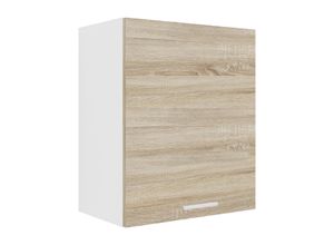 4051814422836 - Küchenschrank Breite 50 cm Holztür Hängeschrank Küche Küchenmöbel Esilo (Farbe Weiß   Sonoma-Eiche)