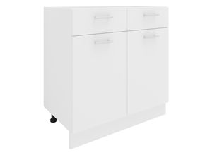 4051814422966 - Küchenschrank Breite 80 cm Schublade Unterschrank Küche Küchenmöbel Esilo (Farbe Weiß)