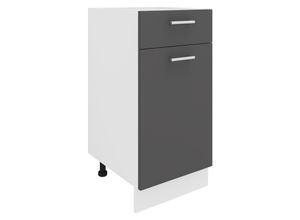 4051814423154 - Küchenschrank Breite 40 cm Schublade Unterschrank Küche Küchenmöbel Esilo (Farbe Weiß   Anthrazit)