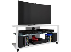 4051814426322 - TV Möbel Lowboard Fernsehregal mit Rollen und ausreichend Stauraum Maße H 45 x B 115 x T 41 cm Fernseh Möbel – Folas XL 4051814426322 - TV Möbel Lowboard Fernsehregal mit Rollen und ausreichend Stauraum Maße H 45 x B 115 x T 41 cm Fernseh Möbel – Folas XL