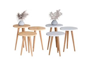4051814426643 - 3-tlg Set Beistelltisch Tisch im schlichten Design Maße ca H 42 47 52 x B 34 x T 34 cm Wohnzimmertisch - Barilo 4051814426643 - 3-tlg Set Beistelltisch Tisch im schlichten Design Maße ca H 42 47 52 x B 34 x T 34 cm Wohnzimmertisch - Barilo