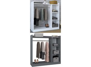 4051814426827 - Holz Kleiderschrank offener Schrank begehbarer Kleiderregal Maße ca H 115 x B 115 x T 35 cm- Palosa M