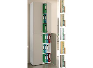 4051814427541 - Büroschrank mit 6 Fächern moderner Aktenschrank mit Drehtüren Maße ca H 220 x B 70 x T 40cm – Lona 6-Fach