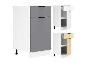 4051814429453 - Küchenschrank Breite 40 cm Schublade Unterschrank Küche Küchenmöbel Fasola (Farbe Weiß)