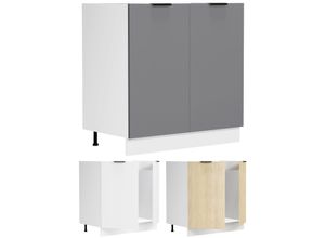 4051814429552 - Spülenunterschrank Breite 80 cm Spülschrank Unterschrank Spüle Küche Fasola (Farbe Weiß   Anthrazit)