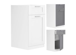 4051814430022 - Küchenschrank Breite 40 cm Schublade Unterschrank Küche Küchenmöbel Landhaus Colura (Farbe Weiß   Anthrazit)