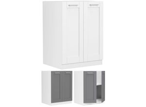 4051814430039 - Küchenschrank Breite 60 cm Drehtüren Unterschrank Küche Küchenmöbel Landhaus Colura (Farbe Weiß)