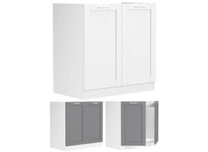 4051814430084 - Spülenunterschrank Breite 80 cm Spülschrank Unterschrank Spüle Küche Landhaus Colura (Farbe Weiß   Anthrazit)