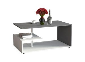 4051814430343 - Holz Couchtisch Sofatisch Wohnzimmertisch Beistelltisch Kaffeetisch Maliso M (Farbe Weiß   Anthrazit)