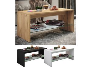 4051814430459 - Holz Couchtisch Sofatisch mit ausreichend Stauraum Maße ca H 40 x B 90 x T 40 cm Wohnzimmertisch – Wisal