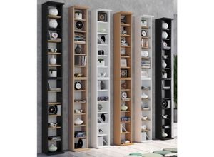 4051814430527 - Holzregal stehend platzsparender CD Schrank für 204 CDs oder 72 DVDs Maße H 180 x B 21 x T 20 cm Elegantes DVD Regal stehend Blu-Ray Regal CD Regal - Bigol 4051814430527 - Holzregal stehend platzsparender CD Schrank für 204 CDs oder 72 DVDs Maße H 180 x B 21 x T 20 cm Elegantes DVD Regal stehend Blu-Ray Regal CD Regal - Bigol