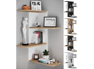 4051814430602 - Holzregal hängend platzsparendes Regal Maße H 77 x B 45 x T 45 cm Elegantes Regal hängend Aufbewahrungsregal Bücherregal Wandboard - Regal Balos