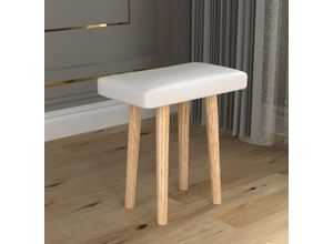 4051814431494 - Hocker Lindas Sitzhocker Polsterhocker Höhe 44 cm (Farbe Weiß)