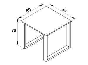 4051814432873 - my office Lona Schreibtisch anthrazit quadratisch U-Fuß-Gestell silber 800 x 800 cm