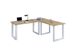 4051814433665 - Holz Schreibtisch Eckschreibtisch schlicht 190x190 L Form links oder rechts Arbeitstisch Platte 50 cm tief Computertisch Büromöbel - Lona U