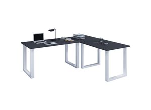 4051814433771 - Holz Schreibtisch Eckschreibtisch schlicht 220x220 L Form links oder rechts Arbeitstisch Platte 80 cm tief Computertisch Büromöbel - Lona U
