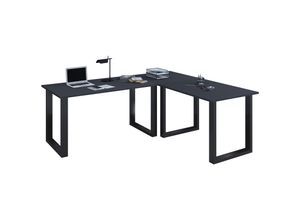 4051814433870 - Holz Schreibtisch Eckschreibtisch schlicht 190x160 L Form links oder rechts Arbeitstisch Platte 50 cm tief Computertisch Büromöbel - Lona U