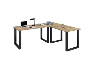 4051814433962 - Holz Schreibtisch Eckschreibtisch schlicht 190x190 L Form links oder rechts Arbeitstisch Platte 80 cm tief Computertisch Büromöbel - Lona U