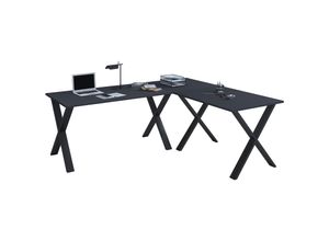 4051814434310 - Holz Schreibtisch Eckschreibtisch schlicht 160x130 L Form links oder rechts Arbeitstisch Platte 50 cm tief Computertisch Büromöbel - Lona X