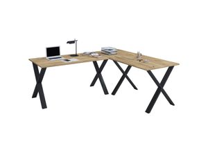 4051814434402 - Holz Schreibtisch Eckschreibtisch schlicht 160x160 L Form links oder rechts Arbeitstisch Platte 80 cm tief Computertisch Büromöbel - Lona X