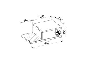 4051814434990 - Holz Wandschublade Nachtschrank Wandboard Schublade Konsole Nachttisch Konsila M (Farbe Weiß)