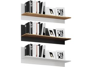 4051814435195 - Holzregal hängend platzsparendes Regal Maße H 30 x B 102 x T 20 cm Elegantes Regal hängend Aufbewahrungsregal Bücherregal Wandboard - Usilo