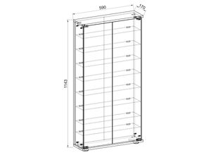 4051814435201 - Holz Glas Vitrine Sammelvitrine Glasvitrine Schaukasten Standvitrine Stelas L