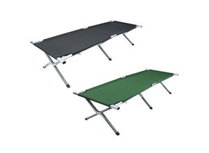 4051814436383 - Feldbett Campingbett Aluminium Gartenliege Liege Sonnenliege Liegestuhl faltbar klappbar Länge 190cm Tosali M (Farbe Schwarz)