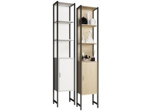 4051814436703 - Holz Badmöbel Stand Badregal Badezimmer Badschrank Hochschrank Edino (Farbe Weiß)