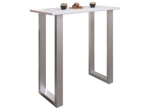 4051814437793 - Premium Holz Alu Bartisch Tresen Stehtisch Bistrotisch Bartresen Tisch Xona 110x50 cm (Farbe Silber   Weiß)