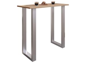 4051814437809 - Premium Holz Alu Bartisch Tresen Stehtisch Bistrotisch Bartresen Tisch Xona 110x50 cm (Farbe Silber   Sonoma-Eiche)