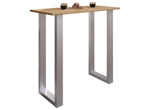 4051814437823 - Premium Holz Alu Bartisch Tresen Stehtisch Bistrotisch Bartresen Tisch Xona 110x50 cm (Farbe Silber   Honig-Eiche)