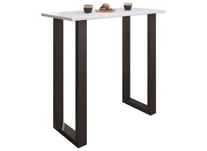 4051814437847 - Premium Holz Alu Bartisch Tresen Stehtisch Bistrotisch Bartresen Tisch Xona 110x50 cm (Farbe Schwarz   Weiß)