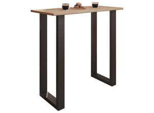 4051814437854 - Premium Holz Alu Bartisch Tresen Stehtisch Bistrotisch Bartresen Tisch Xona 110x50 cm (Farbe Schwarz   Sonoma-Eiche)