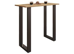 4051814437878 - Premium Holz Alu Bartisch Tresen Stehtisch Bistrotisch Bartresen Tisch Xona 110x50 cm (Farbe Schwarz   Honig-Eiche)