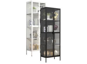 4051814439261 - Glasvitrine stehend Vitrine Glas mit ESG-Sicherheitsglas Maße ca H 180 x B 60 x T 35 cm Standvitrine Glas Modern und platzsparend Glas Vitrinenschrank – Floka XXL