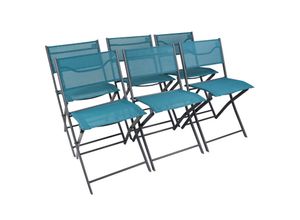 4051814439353 - 6er Set Gartenstuhl Balkonstuhl klappbar Maße ca H 79 x B 45 x T 46 cm Campingstuhl Gartenmöbel - Sumila