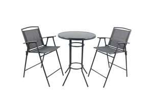 4051814439391 - 3-tlg Gartenmöbel Set Sitzgruppe Essgruppe 1xTisch 2x Stühle Tisch Maße ca H 98 x B 70 x T 70 cm Garten Set - Carlos