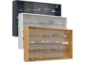 4051814440311 - Glasvitrine hängend Vitrine Glas Maße H 60 x B 100 x T 15 cm Hängevitrine Glas Modern und platzsparend Glas Vitrinenschrank - Drivalo XL